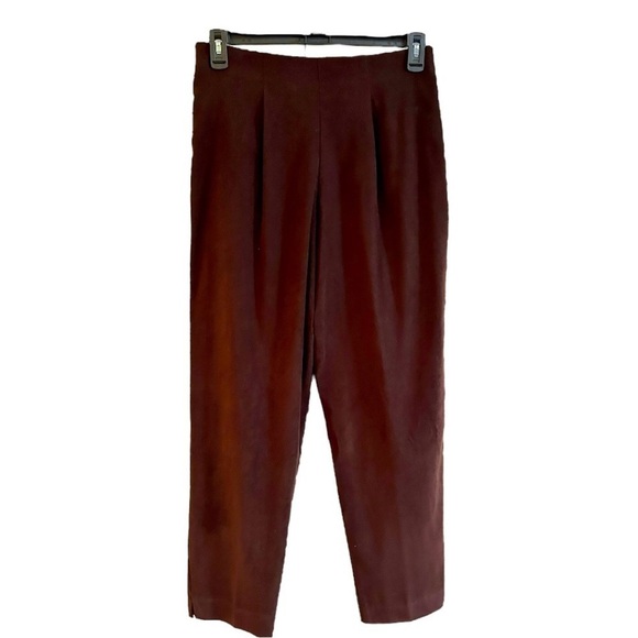 BRIGGS, WOMENS, CASUAL, VELOUR PANTS IN CHOCOLATE BROWN. SIDE ZIP, SIZE 14P - Picture 1 of 7